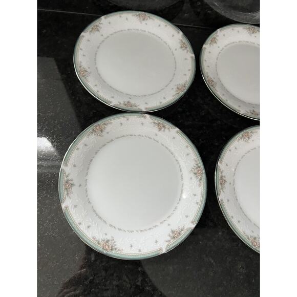 Noritake Greenbrier 4101 Bread Dessert Plates Platinum Rim 6.25" Set of 4 - Picture 6 of 8